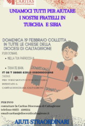 Aiuti Straordinari terremoto Turchia e Siria