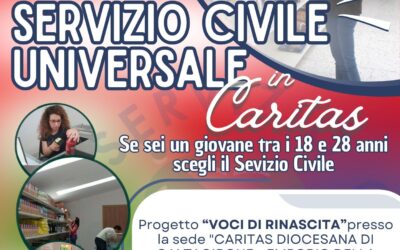 Pubblicato il Bando per la selezione di 65.964 operatori volontari da impiegare in progetti di Servizio civile universale – Scadenza 8 aprile 2026 – Si può presentare domanda di Servizio Civile  alla Caritas di Caltagirone per il progetto “Voci di rinascita_Caltagirone”